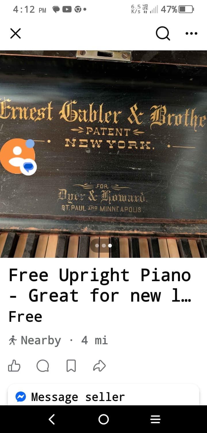 Ernest Gabler and Brother upright
